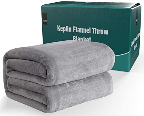 KEPLIN Flannel Blanket Large Throw Bedspread - 130 x 150 cm | Soft Fluffy Warm Light Microfiber Fabric Design for Duvet Cover Quilt Rug | Perfect for Adults or Children's Gifts (Silver Grey, Single) - Image 7