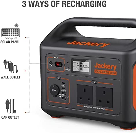 Jackery Portable Power Station Explorer 1000, 1002WH Solar Mobile Lithium Battery Pack for Home Emergency Power with 230V/1000W AC Outlets, Outdoor RV Camping - Image 2