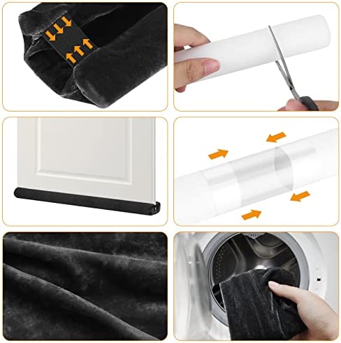 BKSAI Door Draught Excluder for Bottom of Doors 27-35inch Double Sided Draft Excluder Cushion for Front Door Seal Insulation Black - Image 8