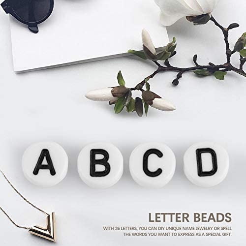 WOUPY Letter Beads, Small Letter Beads Round Letter Beads, for DIY Bracelets - Image 7