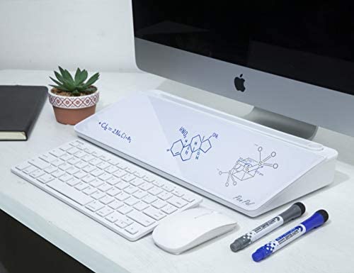 PenPal Dry Wipe Desk Whiteboard Glass Pad with Storage Compartment | Desk Organiser, Phone, Tablet and Pen Holder, 2 Pens Included | Desk Accessory for Home or Office (Arctic White) - Image 5