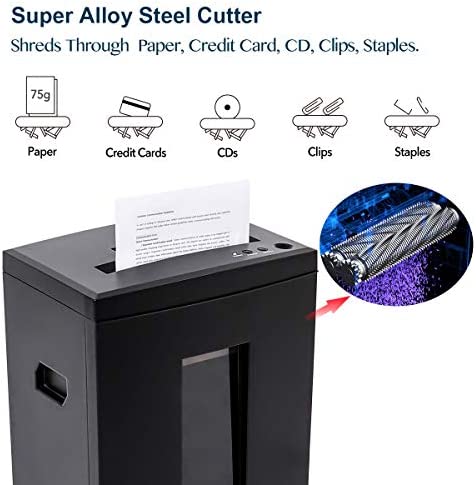 WOLVERINE 18-Sheet 60 Mins Running Time Cross Cut High Security Level P-4 Heavy Duty Paper/CD/Card Ultra Quiet Shredder for Home Office with 22-Litre Pullout Waste Bin SD9113(Black) - Image 4