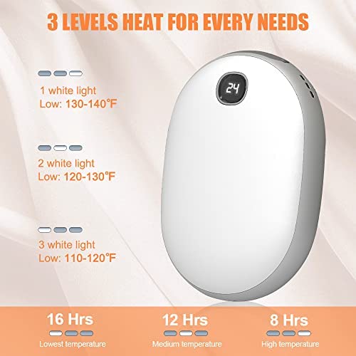Hand Warmer, Rechargeable Electronic Pocket Heater with Heat Therapy, Portable 10000mAh USB Power Bank with 3 Modes, Great Gift for Men Women - Image 4