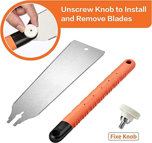 Double Edged Flush Cut Saw, 57. 5cm/ 22. 6in Hand Saw Double Edge Pull Saw Interchangeable Cut Saw Flexible Blade Handsaw for Woodworking (SK- 5 Steel) - Image 6