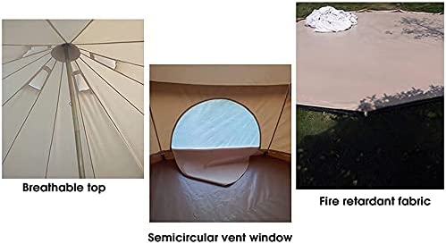 AASSDOO Outdoor Bell Tents Large Canvas Glamping Yurt Tent with Zipped Groundsheet and Chimney for Family Camping Hiking Hunting Party Shelter, 3/4/5/6m - Image 5
