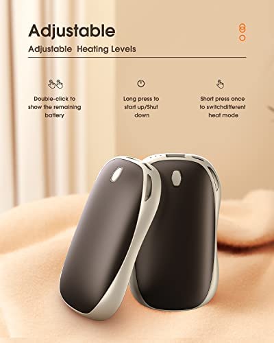 SUPPOU Hand Warmers 2 Pack, 10000mAh 2 in 1 Magnetic Hand Warmers Rechargeable,3 Levels Pocket, Portable Power Bank, Great for Raynauds, Outdoor, Camping, Hiking,fishing,Best Winter Gifts - Image 3