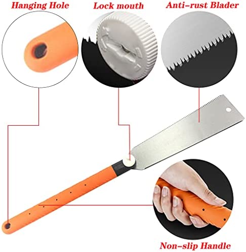 Japanese Fine Cut Saw, Flexible Blade Handsaw,Double Edge Pull Saw Interchangeable Flush Cut Saw Flexible Blade Handsaw for Woodworking,Craft and Industrial - Image 3