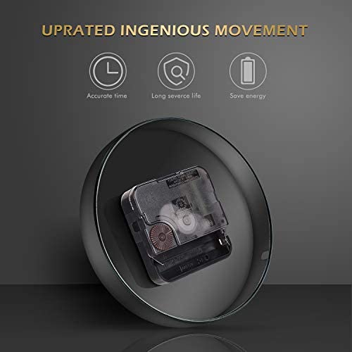 SOLEDI Wall Clock Frameless DIY 3D Wall Clock Large Wall Clocks for Living Room Modern Stick on Wall Clock, Black - Image 4