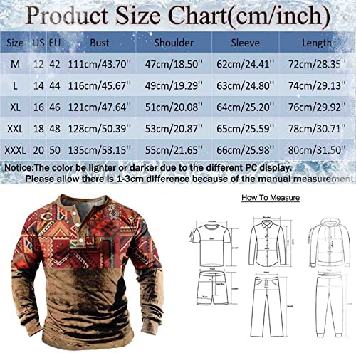 Generic Men's Autumn and Winter Button Up Shirts Collarless Retro Senior Daily Business Full Print Long Sleeve Shirts Riding Men - Image 3