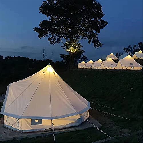 AASSDOO Outdoor Bell Tents Large Canvas Glamping Yurt Tent with Zipped Groundsheet and Chimney for Family Camping Hiking Hunting Party Shelter, 3/4/5/6m - Image 7