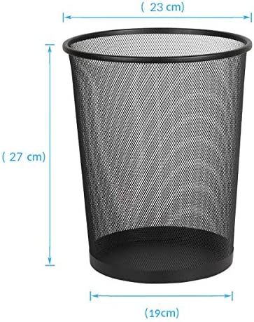 DIVCHI Circular Mesh Wastebasket Trash Can, Waste Basket Garbage Can Bin for Bathrooms, Kitchens, Home Offices, Dorm Rooms(BLACK) - Image 4