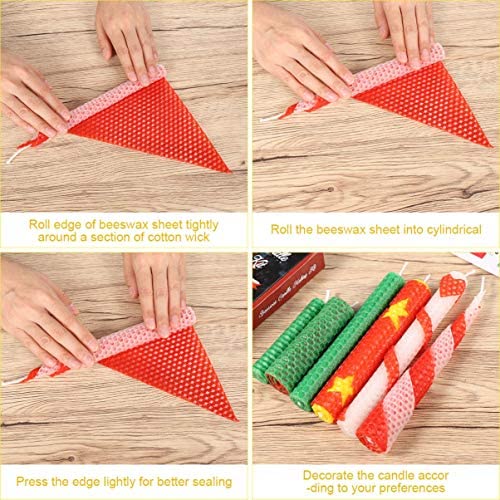 Amosfun Beeswax Candle Making Kit Christmas Candle Making Supplies DIY Candle Maker Wax Craft Kit for Adults and Children Rolling Candles - Image 2
