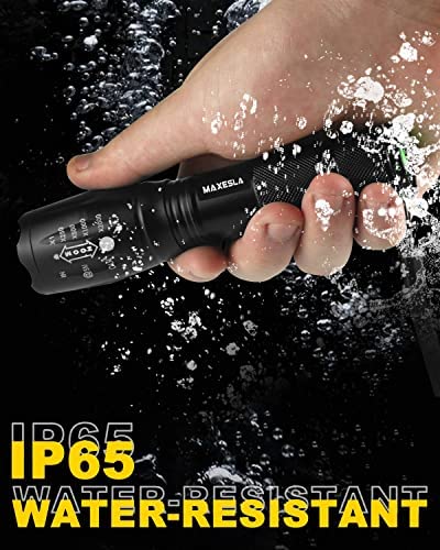 Maxesla LED Torch 2000 Lumens Gifts for Men Dad Kids, Zoomable Torches Led Super Bright Flashlight, Powerful Torches Battery Powered Water Resistant 5 Modes Mini Tactical Torch for Camping Xmas Gifts - Image 4