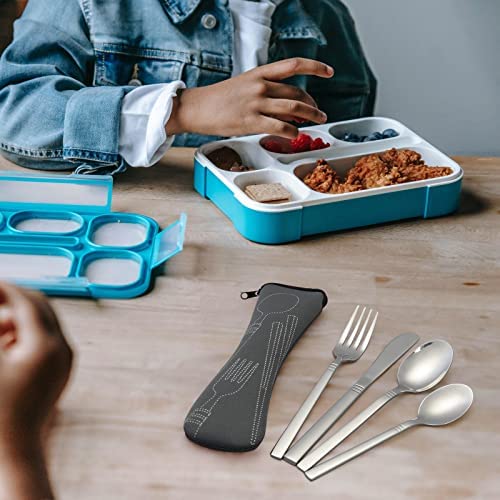 Annkky 4-Piece Stainless Steel Camping Travel Hiking Cutlery Set for 1 - Image 5