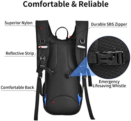 Hydration Backpack with Bladder Cycling - 2L Water Bicycle Bag Pack Waterproof Lightweight Rucksack Ladies for Outdoor Running Hiking Climbing Camping Skiing Hunting Biking Bike MTB - Image 5