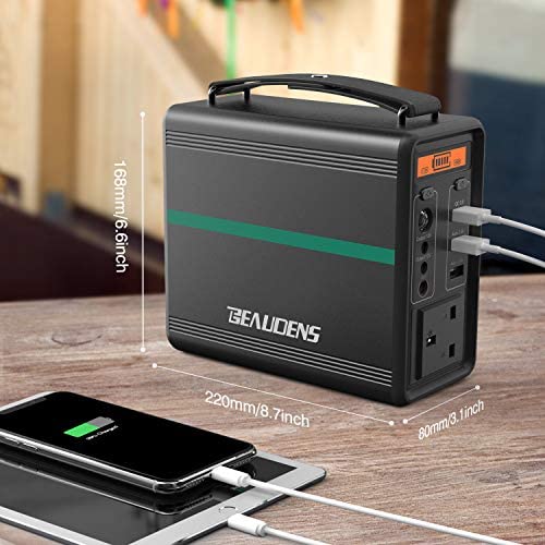 BEAUDENS Portable Power Station 166Wh/52000mAh Lithium Iron Phosphate Battery Solar Generator, 2000 Cycles, 230V AC and 3 USB Ports, for Outdoors Camping Travel Fishing Emergency Power Supply Backup - Image 3
