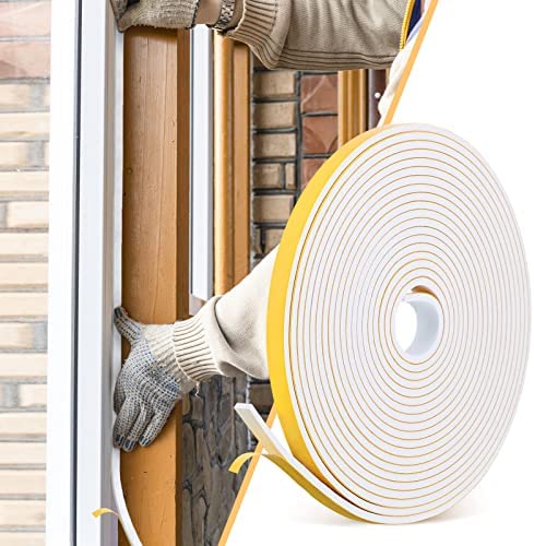 Window Draft Excluder Tape Anti-Collision Self-Adhesive Foam Tape Soundproofing Draft Excluder for Doors, 6 mm Wide 3 mm Thick Door Draft Excluder Strip Gap Sealing Weather Strip Tape - Image 5