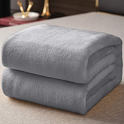 KEPLIN Flannel Blanket Large Throw Bedspread - 130 x 150 cm | Soft Fluffy Warm Light Microfiber Fabric Design for Duvet Cover Quilt Rug | Perfect for Adults or Children's Gifts (Silver Grey, Single) - Image 6