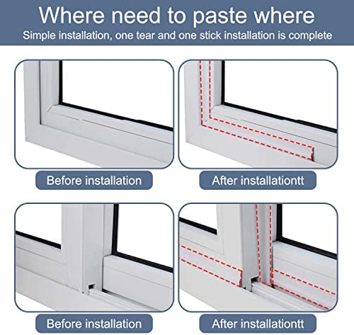 236Inch/6M Window Draft Excluder, Self-Adhesive Door Insulation Seal Strip, Window Draught Excluder Foam Tape (Gray) - Image 6