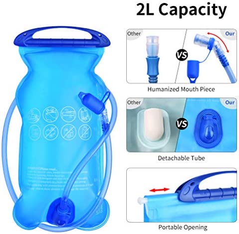 Hydration Backpack with Bladder Cycling - 2L Water Bicycle Bag Pack Waterproof Lightweight Rucksack Ladies for Outdoor Running Hiking Climbing Camping Skiing Hunting Biking Bike MTB - Image 2