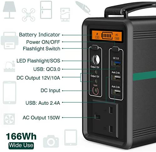 BEAUDENS Portable Power Station 166Wh/52000mAh Lithium Iron Phosphate Battery Solar Generator, 2000 Cycles, 230V AC and 3 USB Ports, for Outdoors Camping Travel Fishing Emergency Power Supply Backup - Image 4