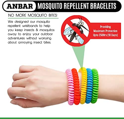 Anbar Mosquito Repellent Bracelets Bands for Adults and Kids, 14 Pack, All-Natural Deet-Free, Non-Toxic Protection, Stretchy Waterproof Anti-Mosquito Wristbands for Hiking and Camping - Image 4