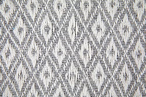 Emma Barclay Casablanca - Scandi Woven Recycled Cotton Chair Sofa Setee Bed Throw Over Blanket in Silver - 50x60" (127x152cm) - Image 6