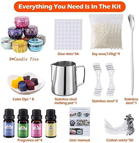 YZJJ Complete Candle Making Kit,Candle Making Supplies,DIY Arts and Crafts Kits for Adults, with Wicks Craft Gift for Women Kids Men - Image 6