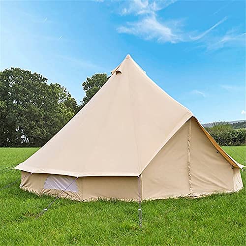 AASSDOO Outdoor Bell Tents Large Canvas Glamping Yurt Tent with Zipped Groundsheet and Chimney for Family Camping Hiking Hunting Party Shelter, 3/4/5/6m - Image 8