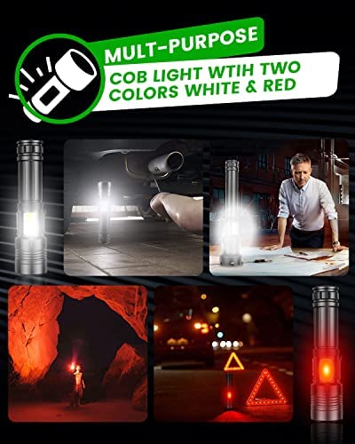 Maxesla 10000LM Torches LED Super Bright Rechargeable, Torches Battery Powered XHP70.2 with COB Side Light, IPX5 Waterproof and 7 Modes Zoomable, Gift for Men Dad Xmas Gift (with 3000mAh Battery) - Image 5