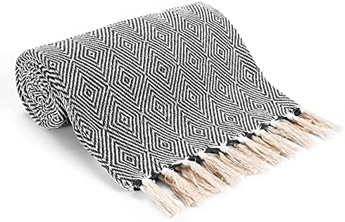 EHC Luxury Reversible Super Soft Cotton Diamond Large Throw For Sofa, Double Bed, Armchair - Grey, 150 x 200 cm - Image 5