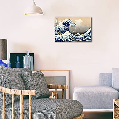 Wieco Art Canvas Prints Wall Art Ocean Beach Picture Paintings for Home Office Decorations Wall Decor Great Wave of Kanagawa Katsushika Hokusai Modern Stretched and Framed Landscape Sea Artwork - Image 2