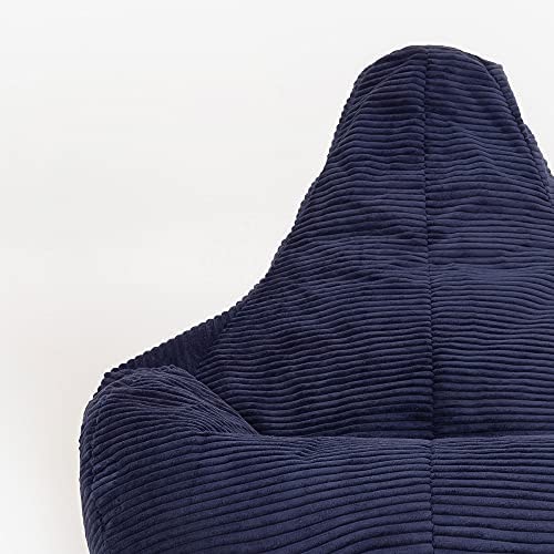 icon Dalton Cord Recliner Bean Bag Chair, Navy Blue, Large Lounge Chair Gaming Bean Bags for Adult with Filling Included, Jumbo Cord Adults Beanbag, Boho Decor Living Room Furniture - Image 5