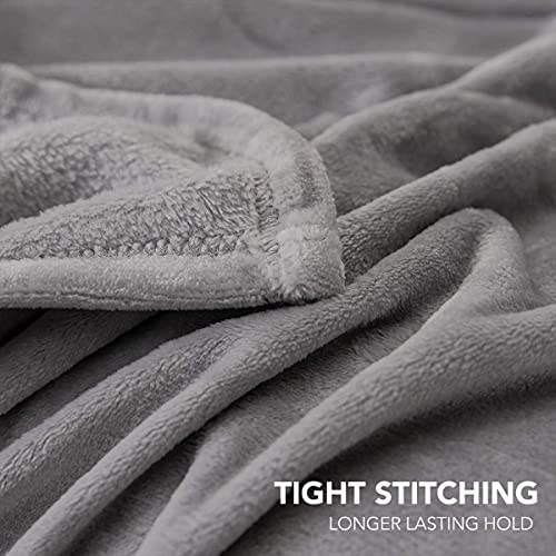 KEPLIN Flannel Blanket Large Throw Bedspread - 130 x 150 cm | Soft Fluffy Warm Light Microfiber Fabric Design for Duvet Cover Quilt Rug | Perfect for Adults or Children's Gifts (Silver Grey, Single) - Image 2