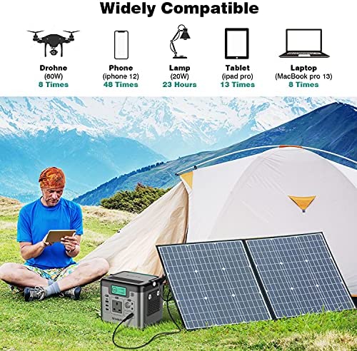 SWAREY Portable Power Station S500 518Wh 230V/500W Portable Power Generator Backup Emergency Power Supply Solar Generator for Camping Travel Fishing with Carrying Bag - Image 4