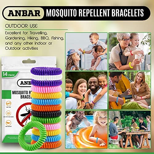 Anbar Mosquito Repellent Bracelets Bands for Adults and Kids, 14 Pack, All-Natural Deet-Free, Non-Toxic Protection, Stretchy Waterproof Anti-Mosquito Wristbands for Hiking and Camping - Image 5