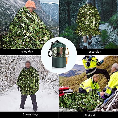 Regine Camouflage Emergency Sleeping Bag - Portable Bivy Sack Waterproof Nylon Blanket with Whistle,Thermal Blanker Survival Gear Equipment for Outdoor, Reusable & Compact - Image 7