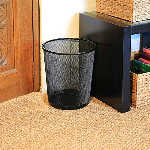 DIVCHI Circular Mesh Wastebasket Trash Can, Waste Basket Garbage Can Bin for Bathrooms, Kitchens, Home Offices, Dorm Rooms(BLACK) - Image 5