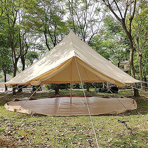 AASSDOO Outdoor Bell Tents Large Canvas Glamping Yurt Tent with Zipped Groundsheet and Chimney for Family Camping Hiking Hunting Party Shelter, 3/4/5/6m - Image 3