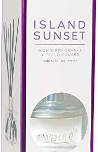 AIRPURE Reed Diffuser, 100ml Oil Set with Sticks, 8X Black Reeds, Continuous Room Scent, Diffusers for Home Use in Living Room, Kitchen or As Bathroom Freshener - Island Sunset Fragrance, 100MLRD-314