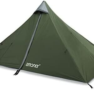ATTONER Tent 1 Person Ultralight Camping Tents 3-4 Season, Waterproof Tent Small Pack Size, Instant Set Up for Outdoor, Trekking, Festival, Camping, Backpack