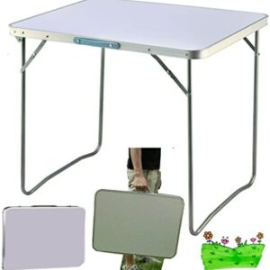 Aluminum Folding Camping Table Lightweight Portable Work Desk Indoor and Outdoor Picnic Dining Barbecue Table with Handle (80CM)