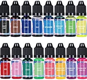 Amagogo 24x Candle Dye Soy Candle Making Dye Colorant Set Soap Coloring 10ml Each Candle Liquid Dye Candle Color Dye DIY Art Crafts Painting