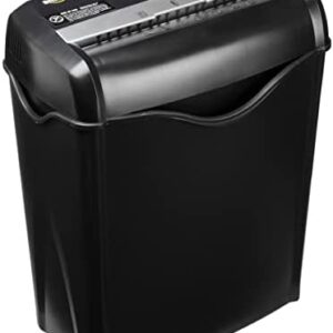 Amazon Basics 5-6 Sheet Cross-Cut Paper and Credit Card Shredder with 14.3L Bin for Business & Home Office Use with Paper Reverse Function, Black