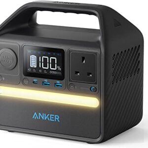 Anker Portable Power Station 256Wh, 521 Portable Generator, 200W 5-Port Outdoor Generator with 1 AC Outlets, 60W USB-C PD Output, LiFePO4 Battery Pack, LED Light For Camping, RV, Power Outage and More