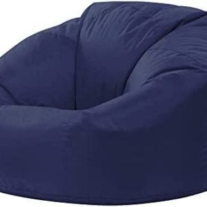 Bean Bag Bazaar Classic Bean Bag Chair, Navy Blue, Large Indoor Outdoor Bean Bags for Adults, Water Resistant Lounge or Garden Beanbag, Adult Gaming Bean Bag Chairs with Filling Included