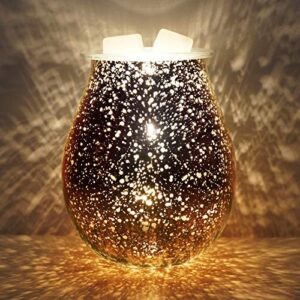 Bobolyn Glass Electric Oil Burner Wax Melts Burner Warmer Melter Fragrance Oil Burner for Home Office Bedroom Living Room Gifts & Decor (Golden Star)