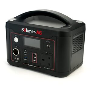 Böhmer-AG EcoPower Pro 600W Portable Power Station Pure Sine Wave Solar Generator 220-240V 174000mAh/626.4Wh Fast & USB PD60W Charge Outdoor, Camping, Travel, Home, Campervan & Fishing