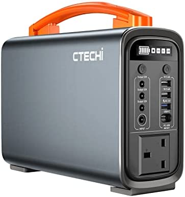 CTECHi Portable Power Station 320Wh/100000mAh LiFePO4 Battery Solar Generator 200W, Fully Charged within 2.5 Hours, Power Supply with AC/DC/USB and PD 60W Technology for Outdoor Camping Home Travel