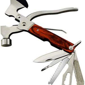 Camping Multi Tools, 18-in-1 Stainless Steel Multi-Functional Hammer Tools, Fordable Hammer Multitool Camping Gear for Hiking, Hunting, Household, Emergency & Outdoor Survival Emergency